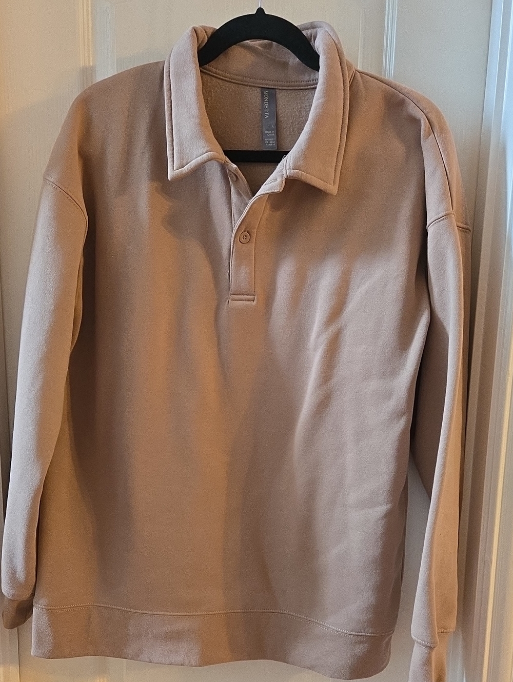 Mondetta Long-Sleeve Polo Sweatshirt Size Large